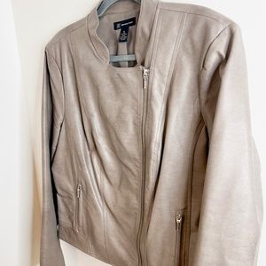 INC International Concepts Grey Leather Jacket